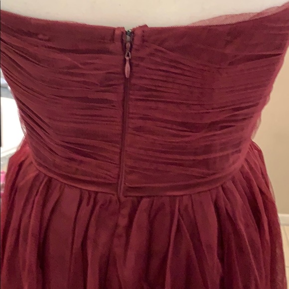 Lulus-Burgundy Tulle Strapless Skater Dress NWT - Picture 5 of 8